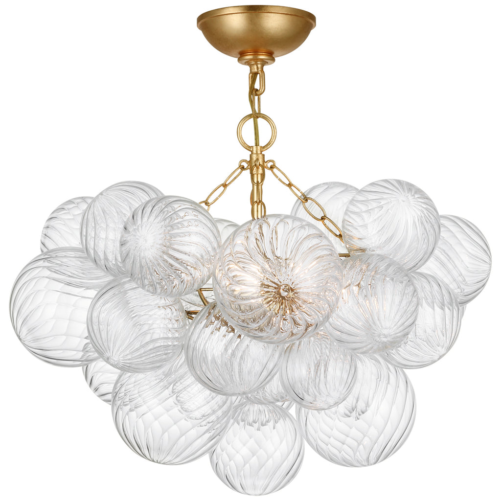 Buy the Talia LED Semi-Flush Mount in Gild And Clear Swirled Glass by Visual Comfort Signature ( SKU# JN 4110G/CG )
