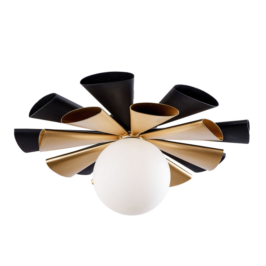 Daphne One Light Convertible Flush Mount/Wall Sconce in Matte Black/French Gold by Varaluz ( SKU# 372S01LMBFG )