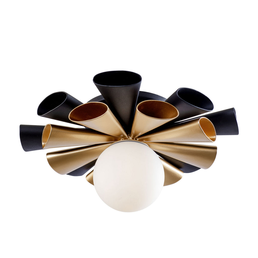 Daphne LED Convertible Flush Mount/Wall Sconce in Matte Black/French Gold by Varaluz ( SKU# 372S01SMBFG )