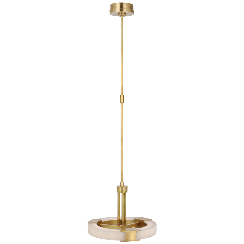Buy the Covet LED Pendant in Antique-Burnished Brass And Alabaster by Visual Comfort Signature ( SKU# KW 5136AB/ALB )