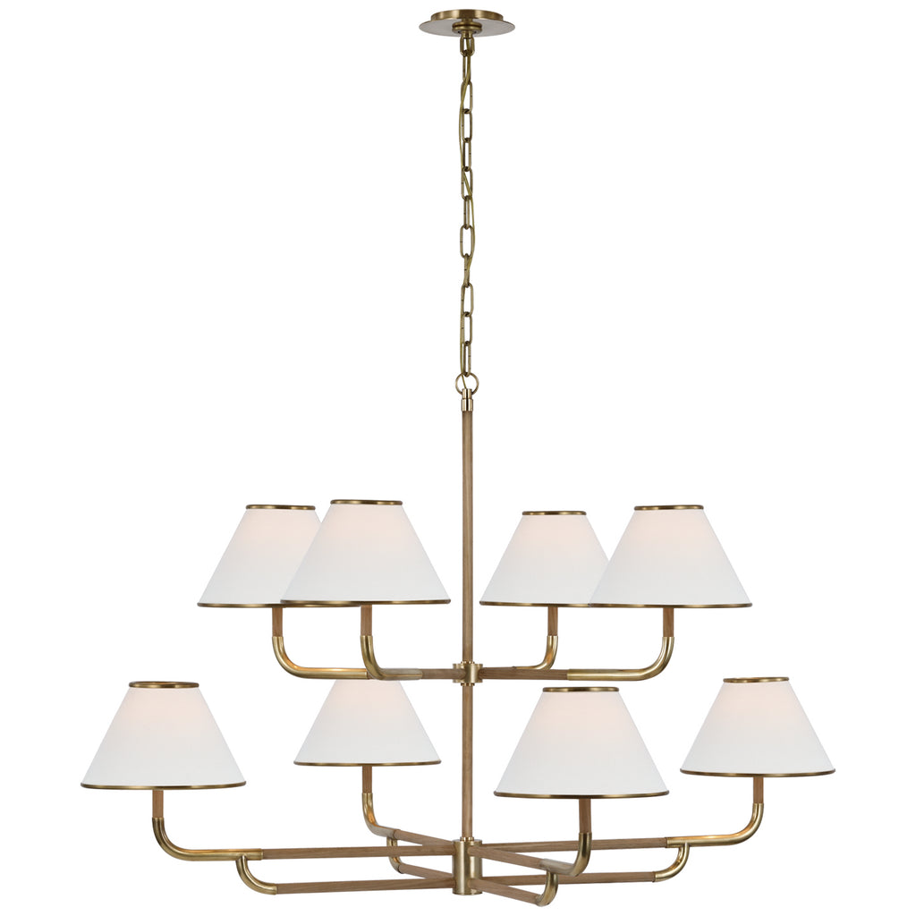 Buy the Rigby LED Chandelier in Soft Brass And Natural Oak by Visual Comfort Signature ( SKU# MF 5057SB/NO-L )