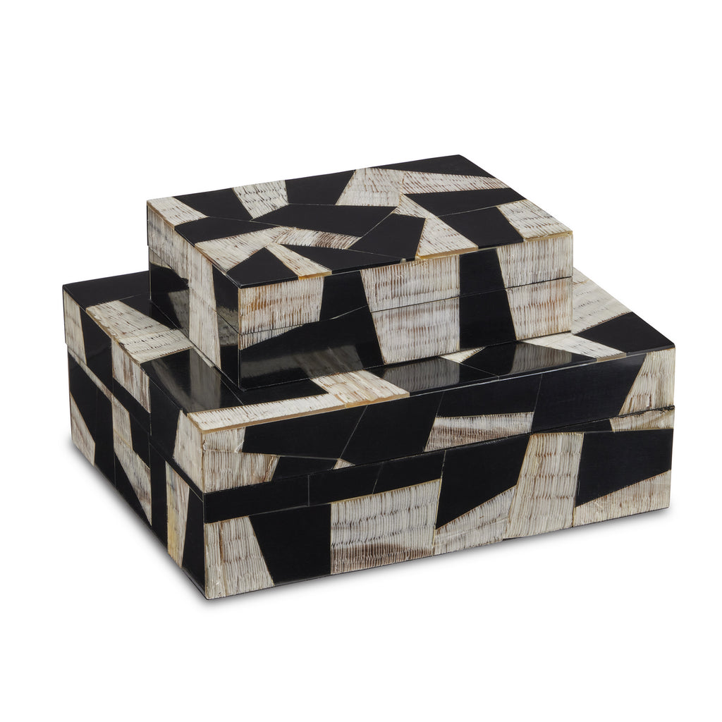 Buy the Bindu Box Set of 2 in Natural/Black/Linen by Currey and Company ( SKU# 1200-0642 )