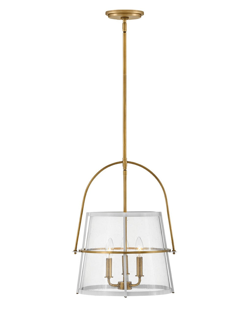 Buy the Tournon LED Pendant in Heritage Brass with Polished White Accents by Hinkley ( SKU# 38113HB-PT )