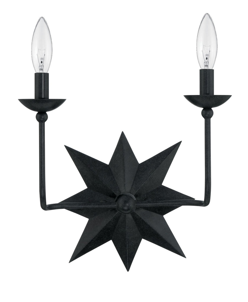 Buy the Astro Two Light Wall Mount in Black by Crystorama ( SKU# 9232-BK )