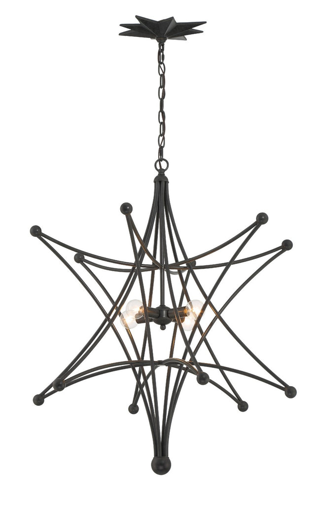 Buy the Astro Four Light Chandelier in Black by Crystorama ( SKU# 9236-BK )