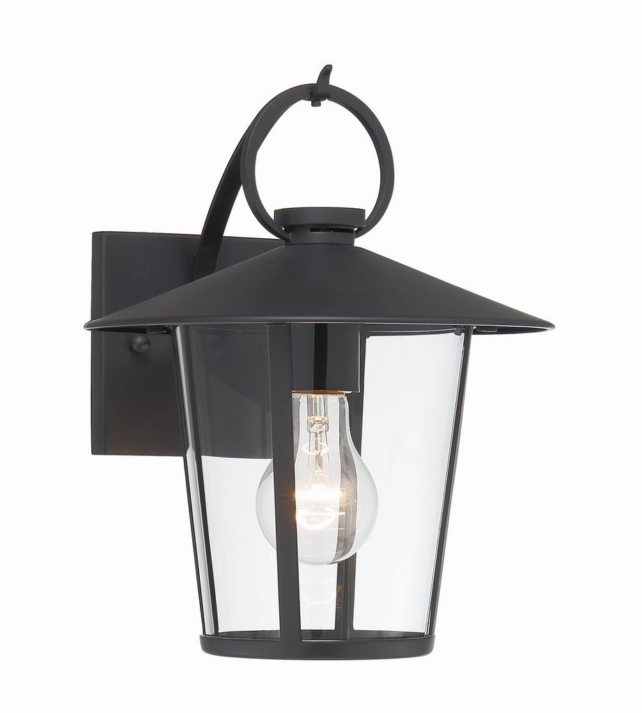 Buy the Andover One Light Outdoor Wall Mount in Matte Black by Crystorama ( SKU# AND-9201-CL-MK )