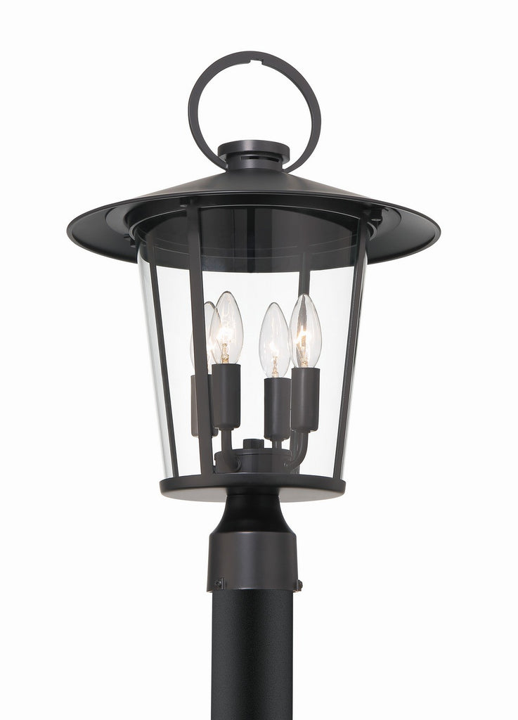 Buy the Andover Four Light Outdoor Post Mount in Matte Black by Crystorama ( SKU# AND-9209-CL-MK )