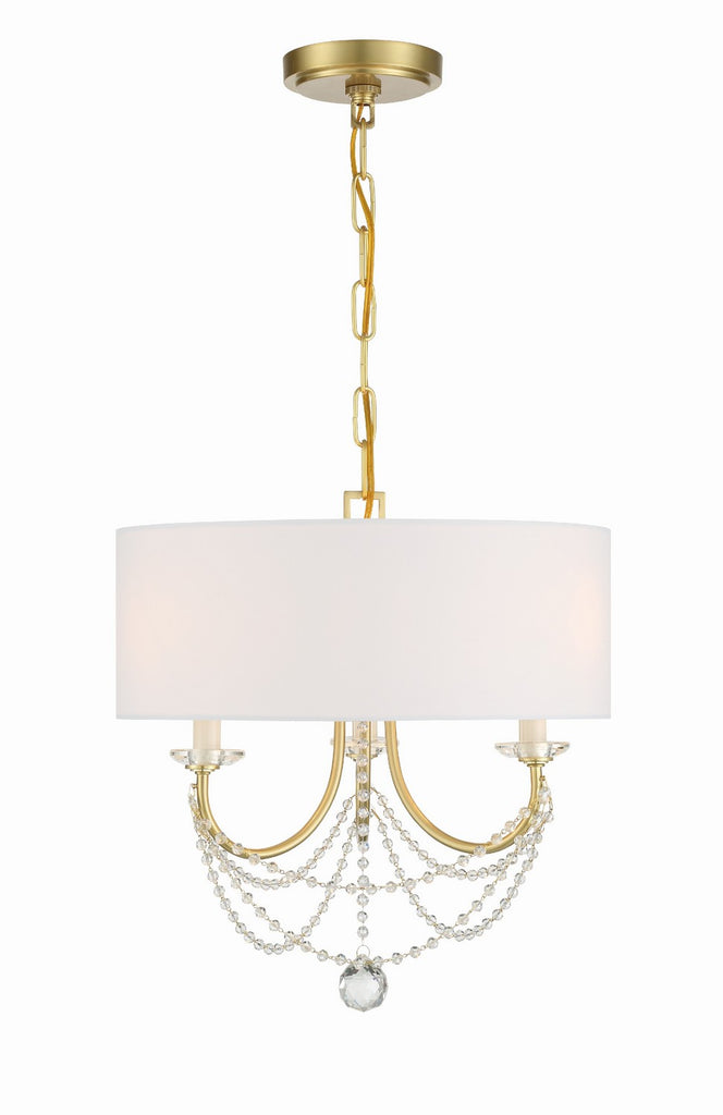 Buy the Delilah Three Light Mini Chandelier in Aged Brass by Crystorama ( SKU# DEL-90803-AG )