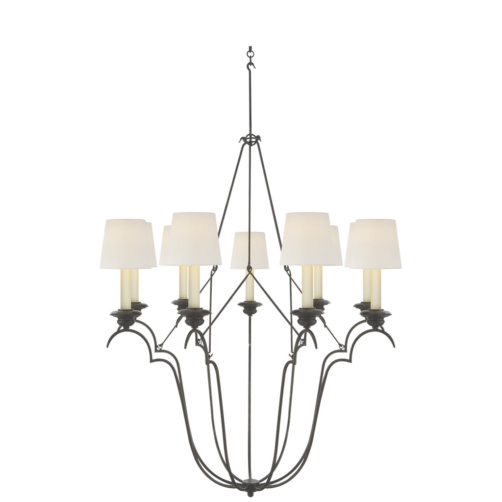 Buy the Belvedere Nine Light Chandelier in Aged Iron by Visual Comfort Signature ( SKU# CHC 1403AI-L )