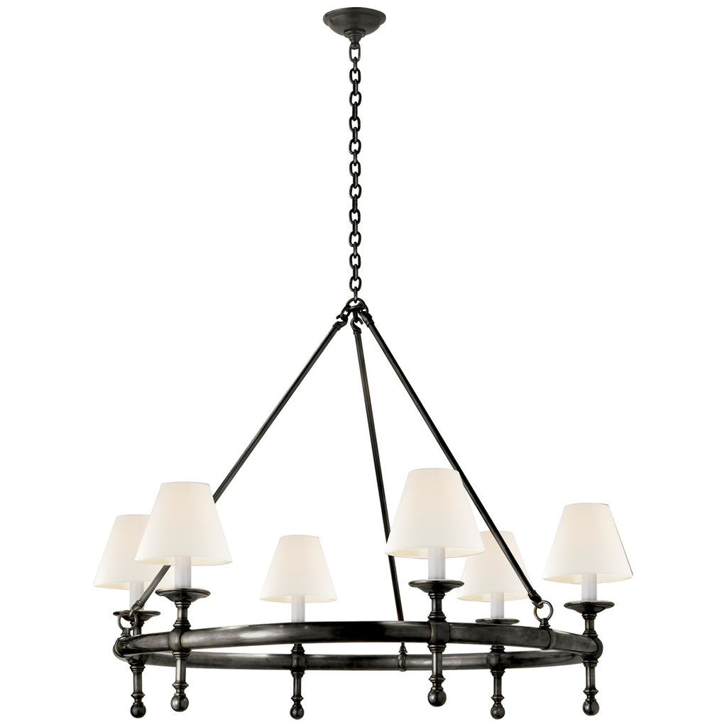 Buy the Classic Six Light Chandelier in Bronze by Visual Comfort Signature ( SKU# SL 5812BZ-L )