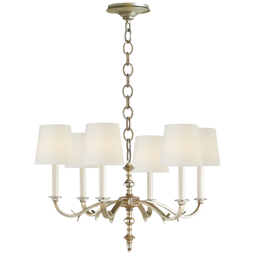 Buy the Channing Six Light Chandelier in Burnished Silver Leaf by Visual Comfort Signature ( SKU# TOB 5119BSL-L )