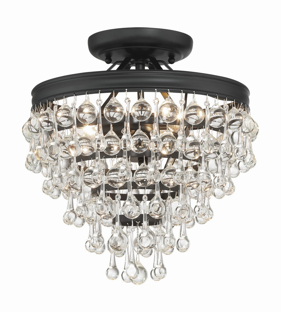 Buy the Calypso Three Light Ceiling Mount in Matte Black by Crystorama ( SKU# 130-MK_CEILING )