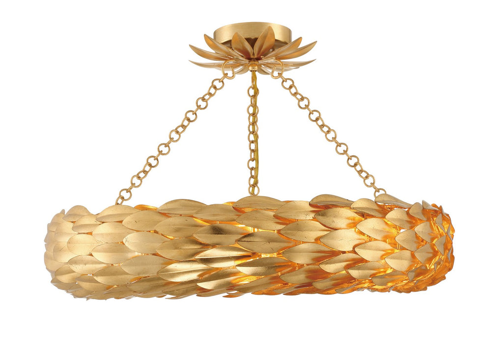 Buy the Broche Six Light Ceiling Mount in Antique Gold by Crystorama ( SKU# 536-GA_CEILING )
