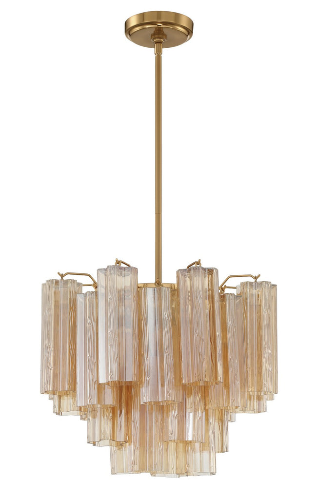 Buy the Addis Four Light Chandelier in Aged Brass by Crystorama ( SKU# ADD-300-AG-AM )