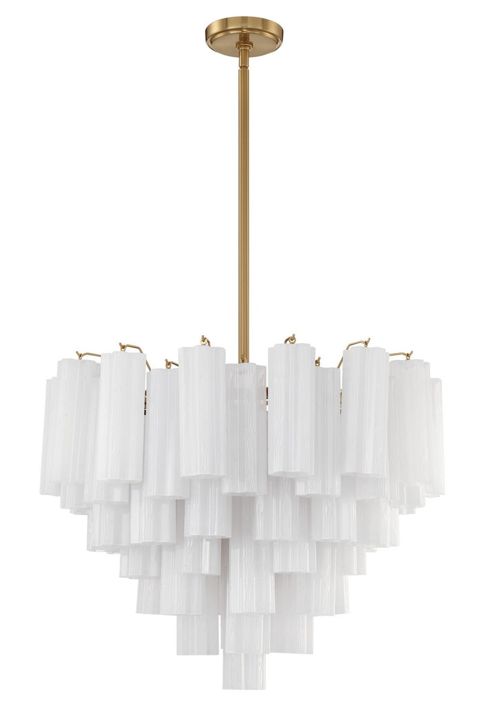 Buy the Addis 12 Light Chandelier in Aged Brass by Crystorama ( SKU# ADD-312-AG-WH )