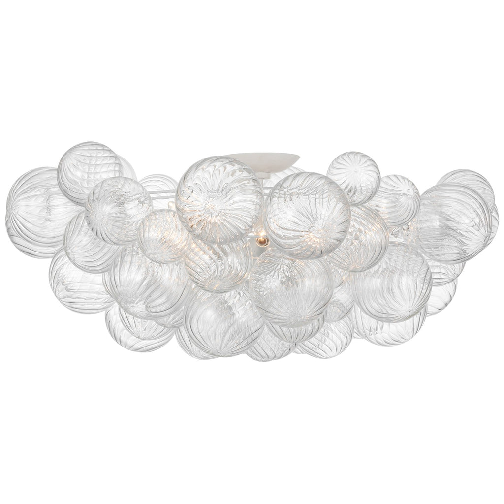 Buy the Talia LED Flush Mount in Plaster White And Clear Swirled Glass by Visual Comfort Signature ( SKU# JN 4114PW/CG )