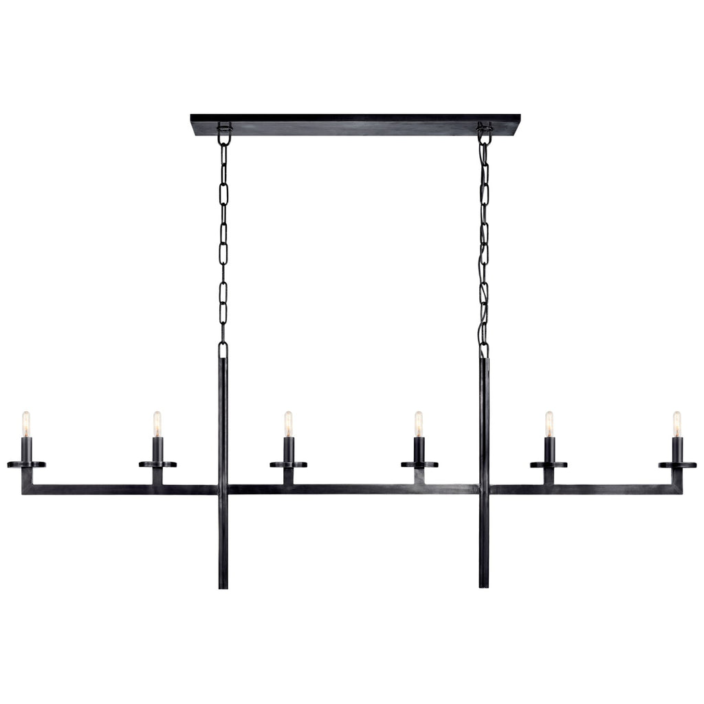 Buy the Liaison Six Light Linear Chandelier in Bronze by Visual Comfort Signature ( SKU# KW 5203BZ )