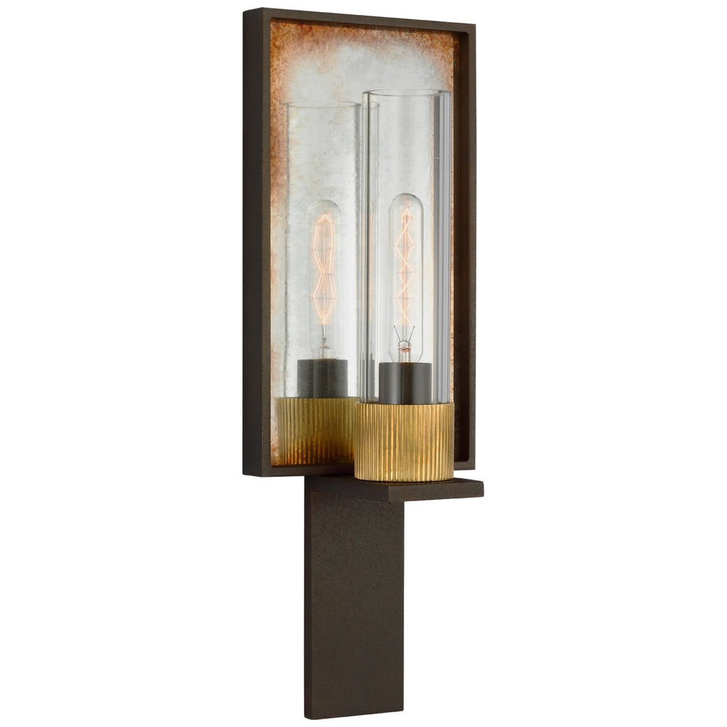 Buy the Beza LED Wall Sconce in Warm Iron And Antique Mirror by Visual Comfort Signature ( SKU# RB 2005WI/AM-CG )