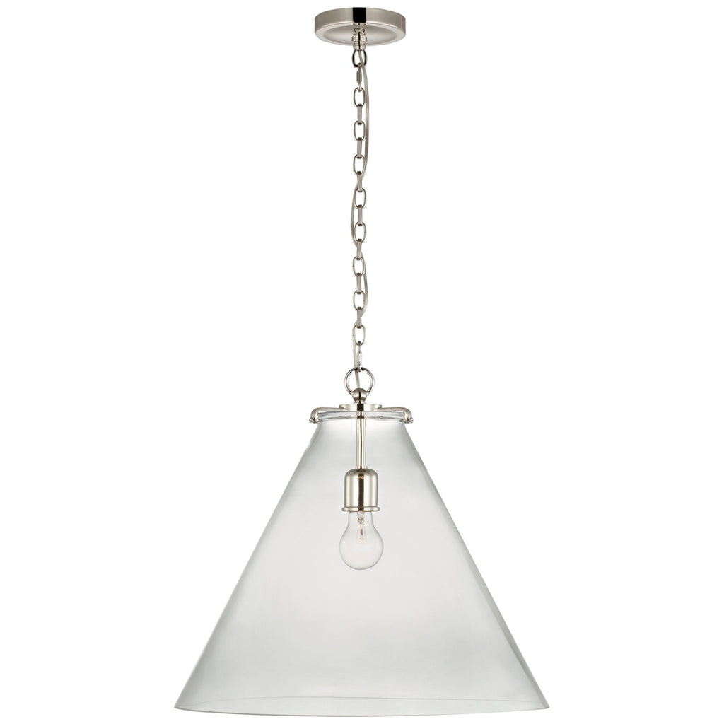 Buy the Katie Conical LED Pendant in Polished Nickel by Visual Comfort Signature ( SKU# TOB 5227PN/G6-CG )