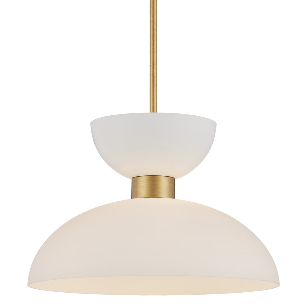 One Light Pendant in Antique Brass/White/Opaque by Currey and Company ( SKU# 9000-1094 )