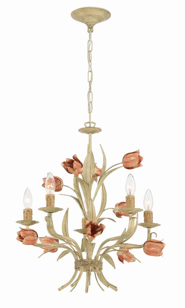 Buy the Southport Five Light Chandelier in Sage Rose by Crystorama ( SKU# 4805-SR )