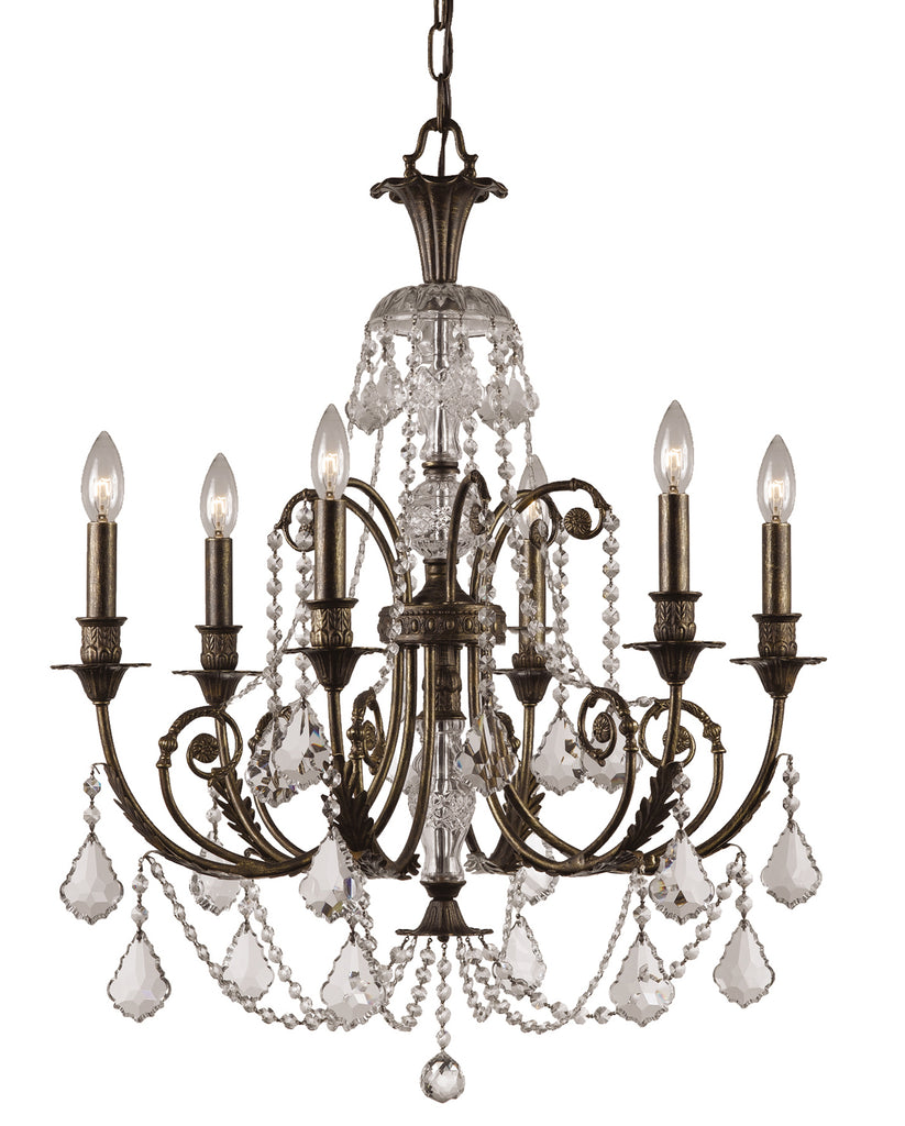 Buy the Regis Six Light Chandelier in English Bronze by Crystorama ( SKU# 5116-EB-CL-MWP )