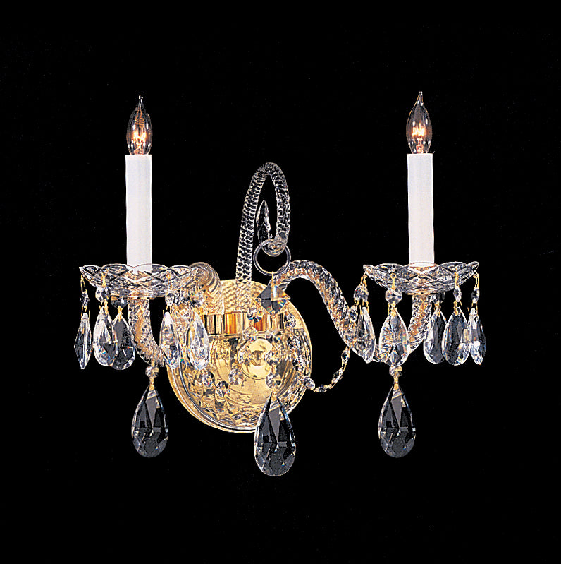 Buy the Traditional Crystal Two Light Wall Mount in Polished Brass by Crystorama ( SKU# 5042-PB-CL-MWP )