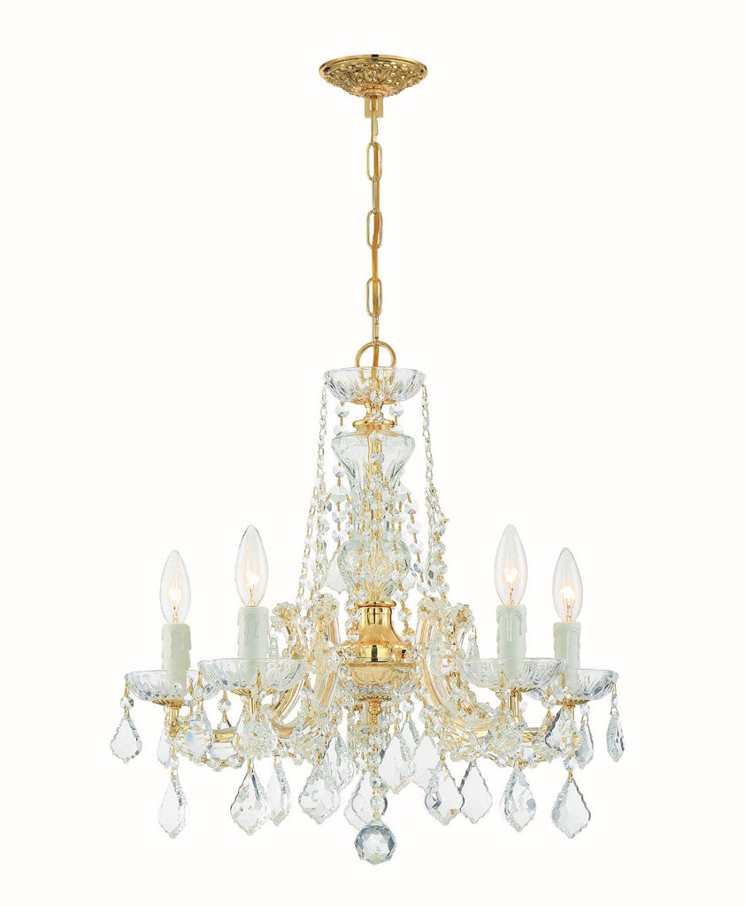 Buy the Maria Theresa Five Light Mini Chandelier in Gold by Crystorama ( SKU# 4476-GD-CL-S )