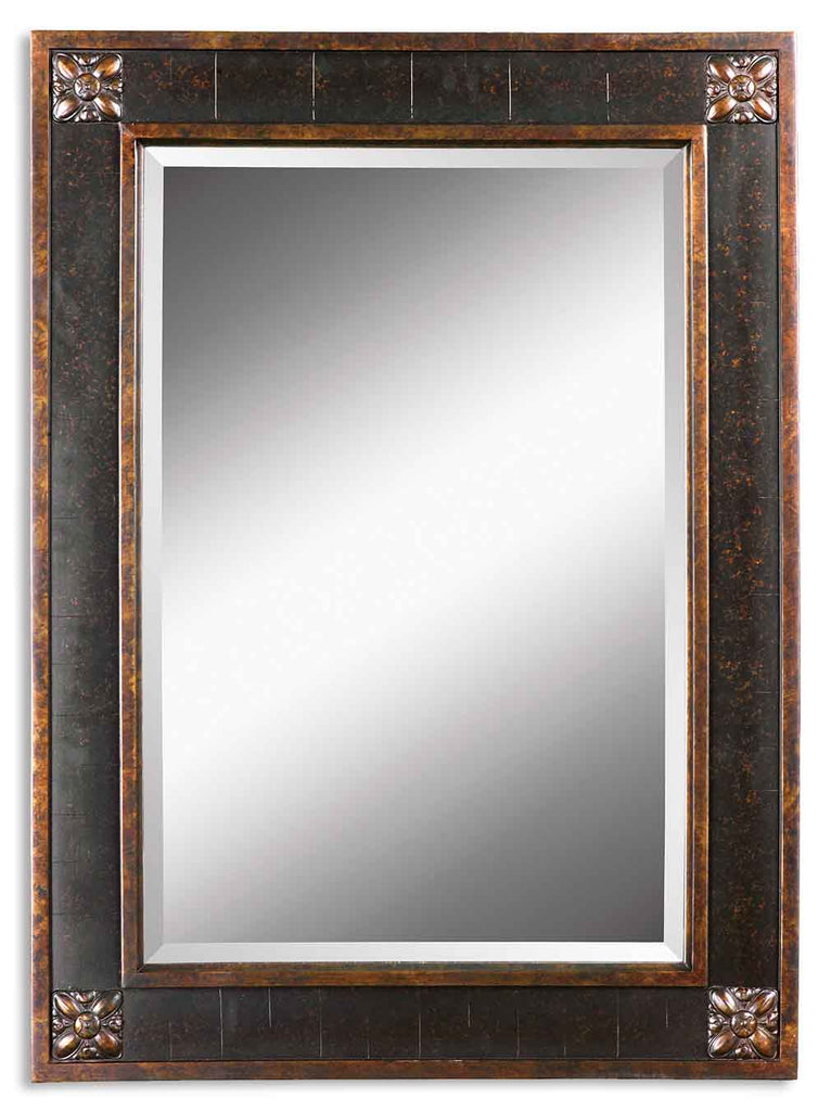 Bergamo Mirror in Chestnut Brown w/Mottled Black by Uttermost ( SKU# 14156 B )