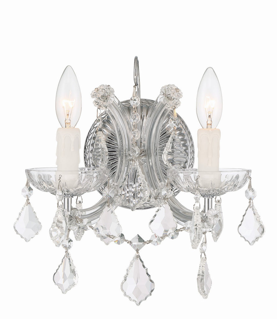 Buy the Maria Theresa Two Light Wall Mount in Polished Chrome by Crystorama ( SKU# 4472-CH-CL-SAQ )