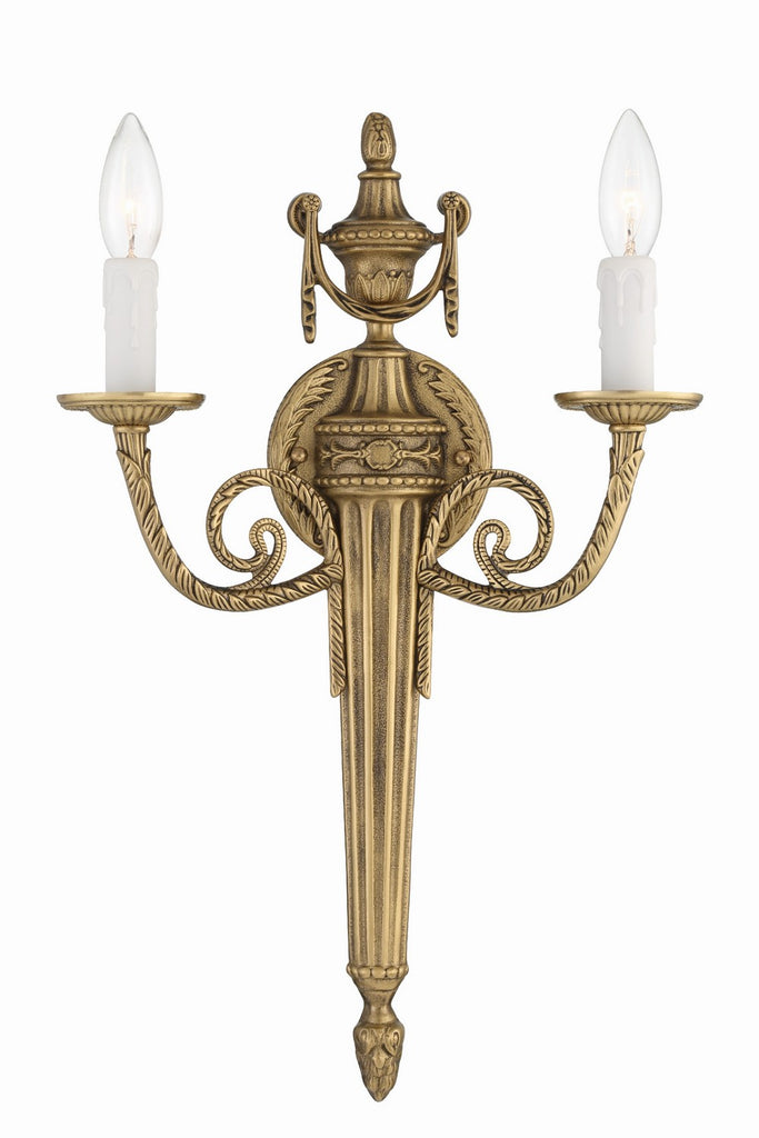 Buy the Cast Brass Wall Mount Two Light Wall Mount in Matte Brass by Crystorama ( SKU# 662-MB )