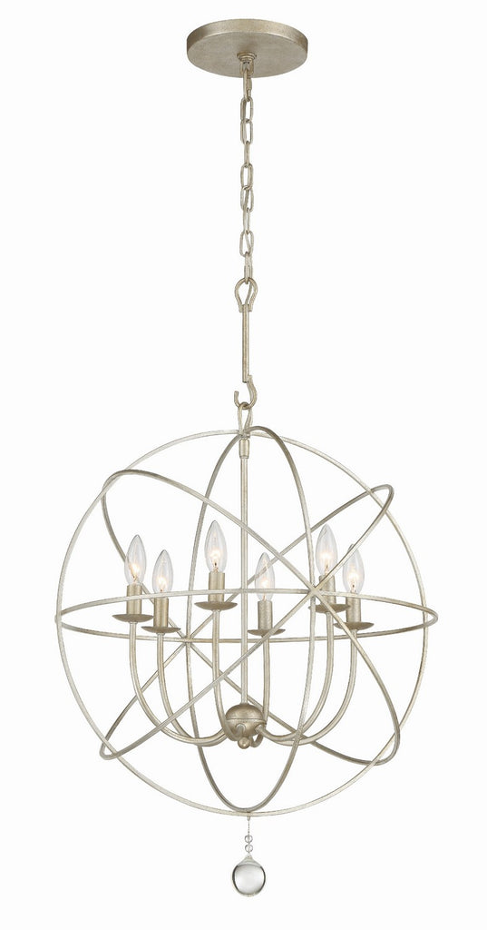 Buy the Solaris Six Light Chandelier in Olde Silver by Crystorama ( SKU# 9226-OS )