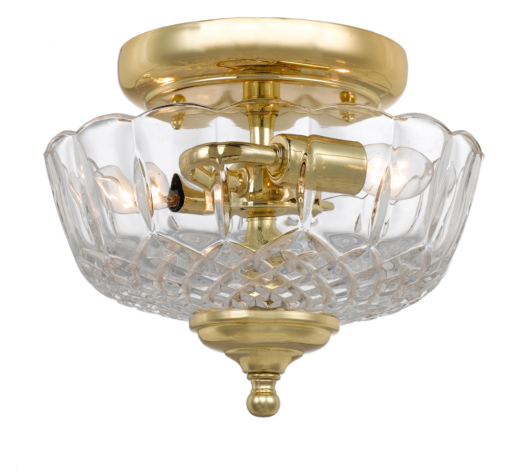 Buy the Ceiling Mount Two Light Ceiling Mount in Polished Brass by Crystorama ( SKU# 55-SF-PB )