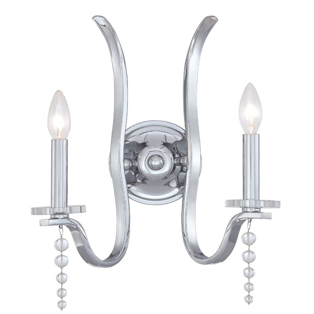 Buy the Flow Two Light Wall Mount in Polished Chrome by Crystorama ( SKU# 1582-CH )