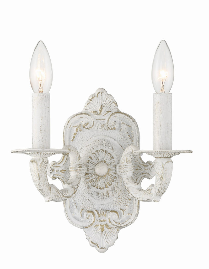 Buy the Paris Market Two Light Wall Mount in Antique White by Crystorama ( SKU# 5122-AW )