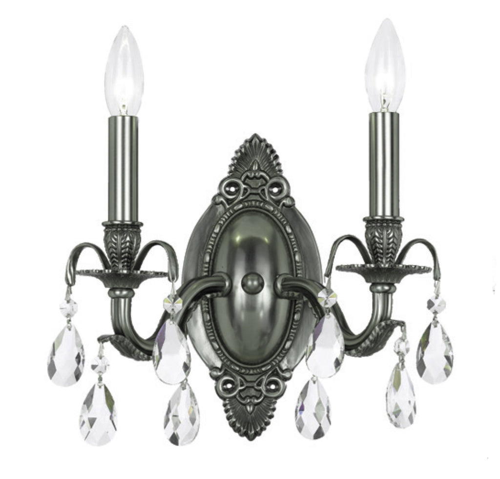Buy the Dawson Two Light Wall Mount in Pewter by Crystorama ( SKU# 5562-PW-CL-MWP )