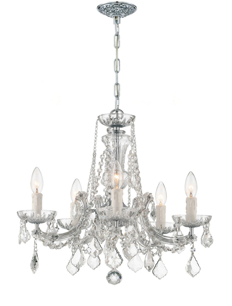 Buy the Maria Theresa Five Light Mini Chandelier in Polished Chrome by Crystorama ( SKU# 4476-CH-CL-MWP )