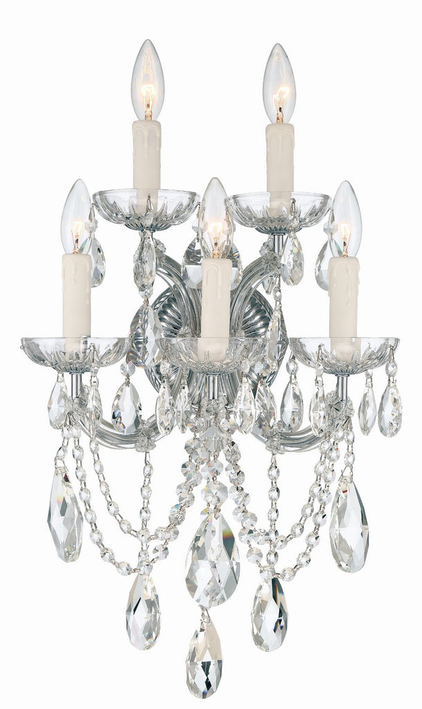 Buy the Maria Theresa Five Light Wall Mount in Polished Chrome by Crystorama ( SKU# 4425-CH-CL-S )