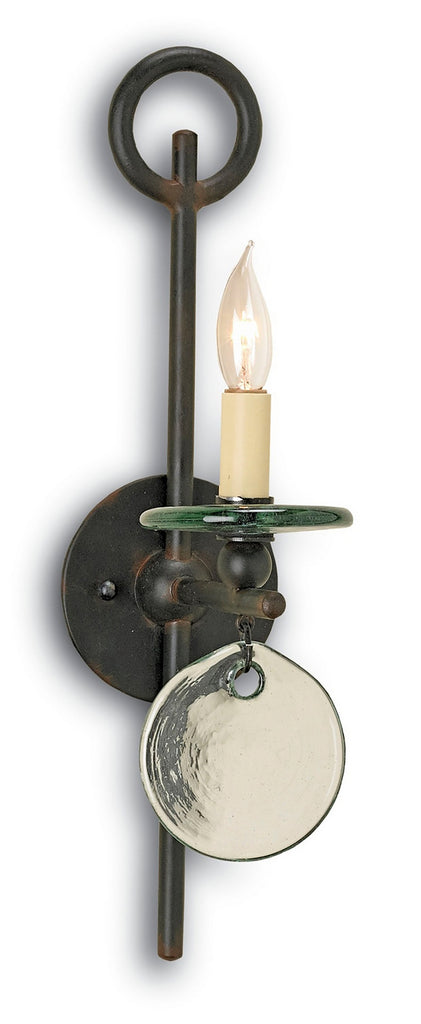 Buy the Sethos One Light Wall Sconce in Old Iron by Currey and Company ( SKU# 5107 )