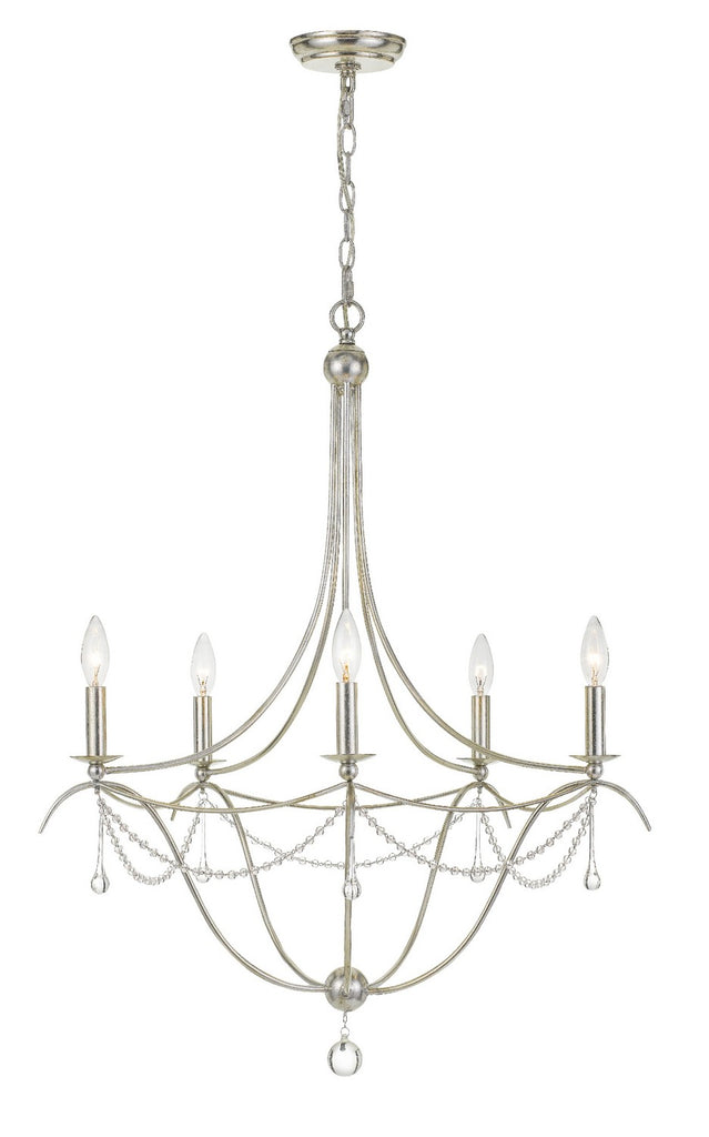 Buy the Metro Five Light Chandelier in Antique Silver by Crystorama ( SKU# 425-SA )
