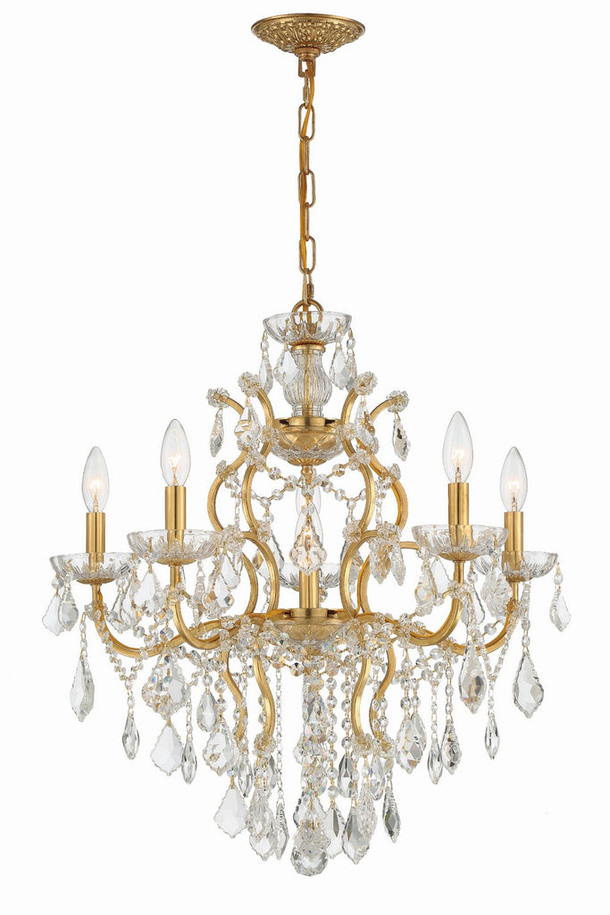 Buy the Filmore Six Light Chandelier in Antique Gold by Crystorama ( SKU# 4455-GA-CL-S )