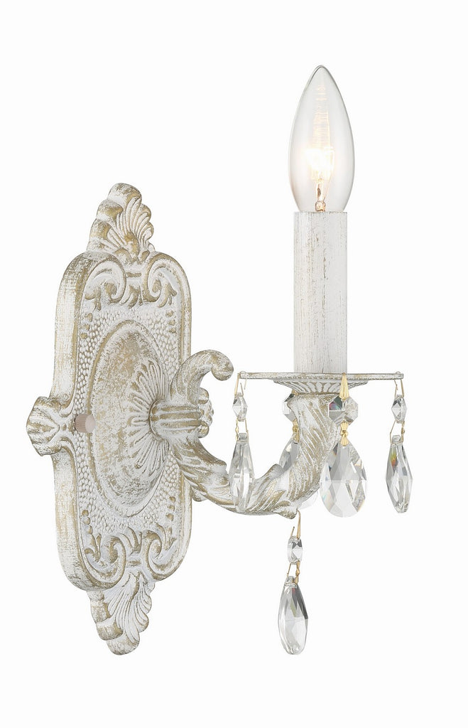Buy the Paris Market One Light Wall Mount in Antique White by Crystorama ( SKU# 5021-AW-CL-S )