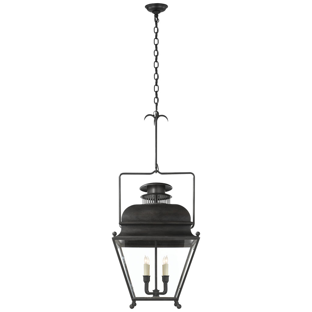 Buy the Holborn Four Light Lantern in Aged Iron by Visual Comfort Signature ( SKU# CHC 2216AI )