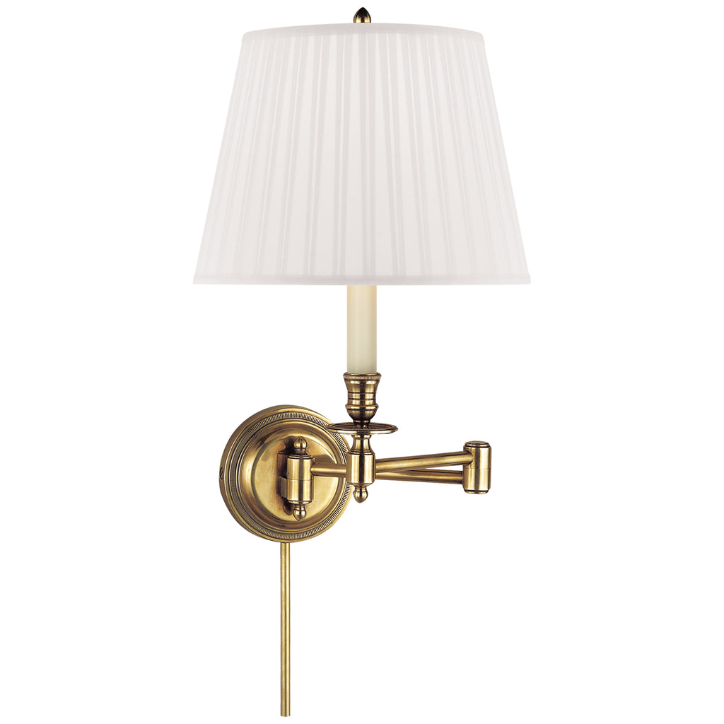 Buy the Candle Stick One Light Swing Arm Wall Lamp in Hand-Rubbed Antique Brass by Visual Comfort Signature ( SKU# S 2010HAB-S )