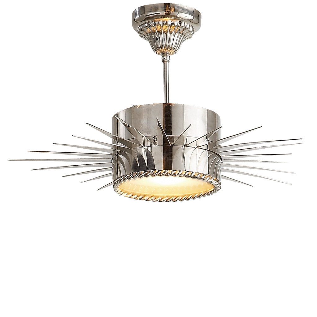 Buy the Soleil One Light Semi Flush Mount in Polished Nickel by Visual Comfort Signature ( SKU# SK 5201PN )