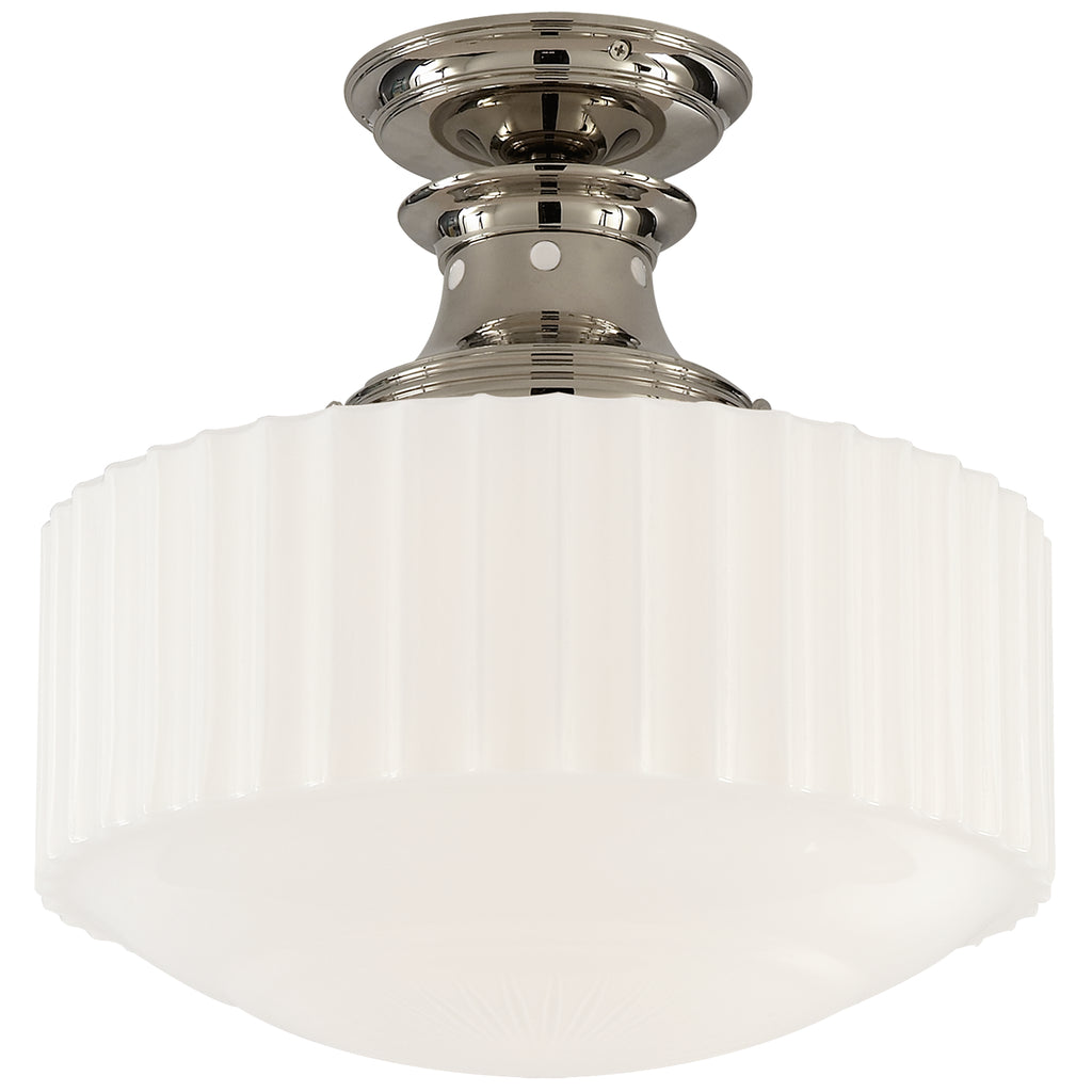 Buy the Milton Road One Light Flush Mount in Polished Nickel by Visual Comfort Signature ( SKU# TOB 5150PN-WG )