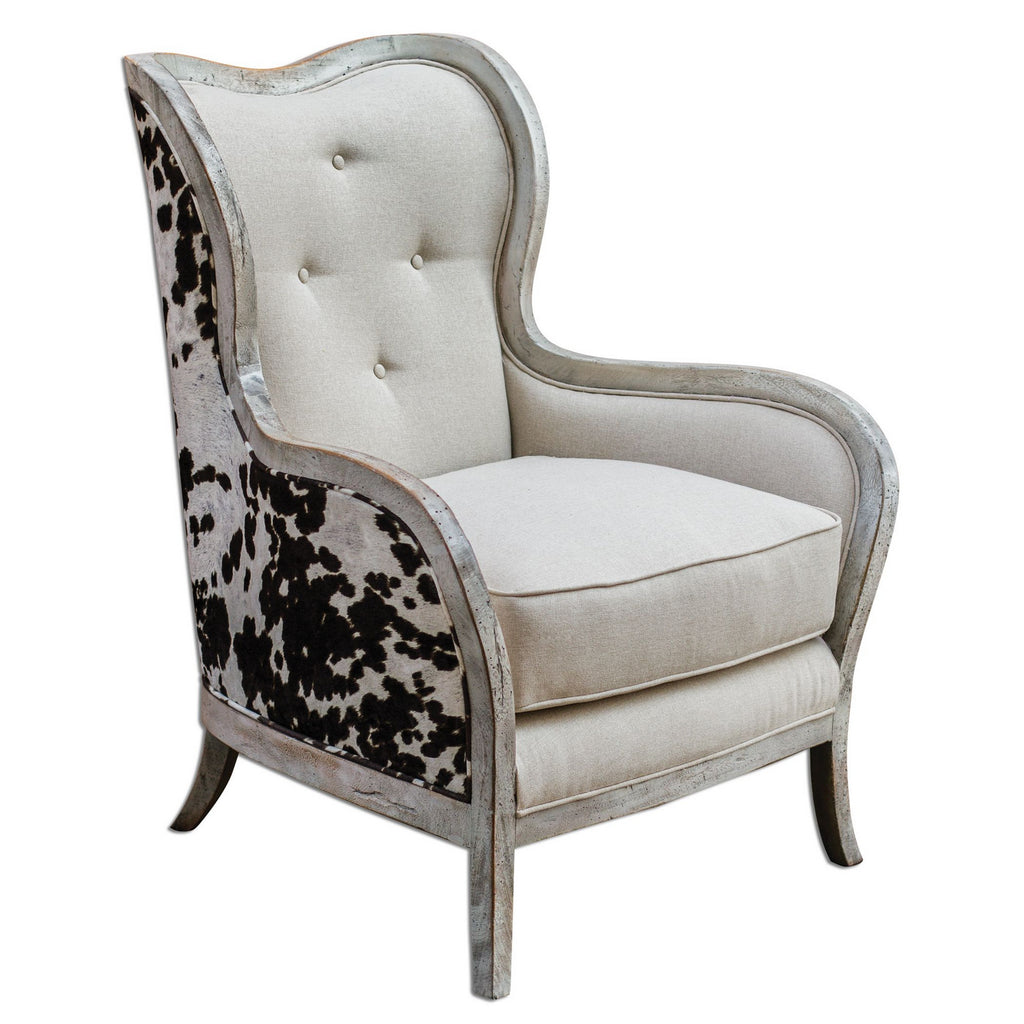 Chalina Arm Chair in Aged, Bone-white by Uttermost ( SKU# 23611 )