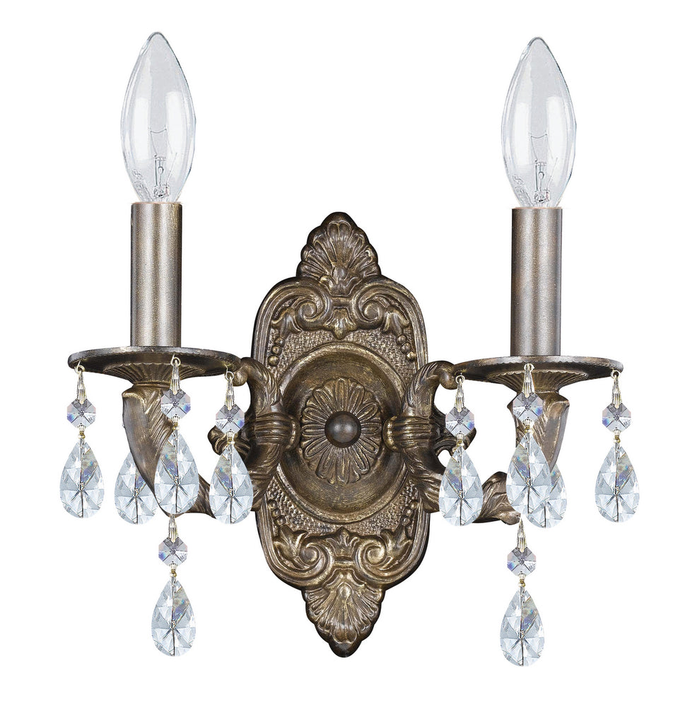 Buy the Paris Market Two Light Wall Mount in Venetian Bronze by Crystorama ( SKU# 5022-VB-CL-S )