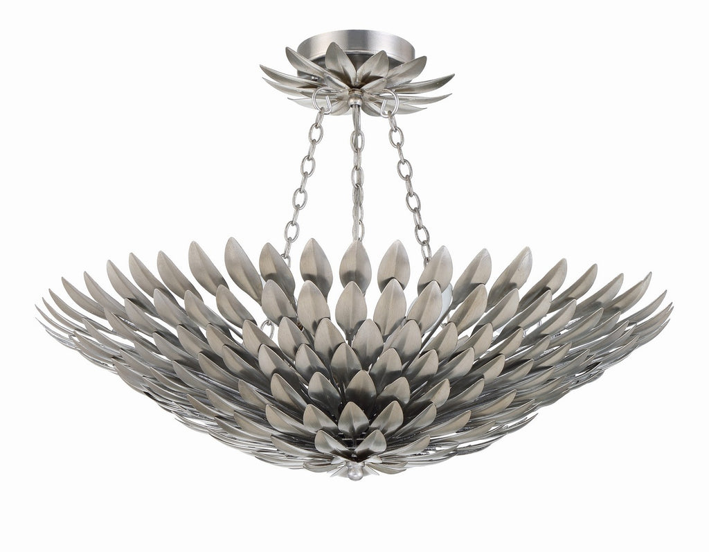 Buy the Broche Six Light Ceiling Mount in Antique Silver by Crystorama ( SKU# 517-SA_CEILING )
