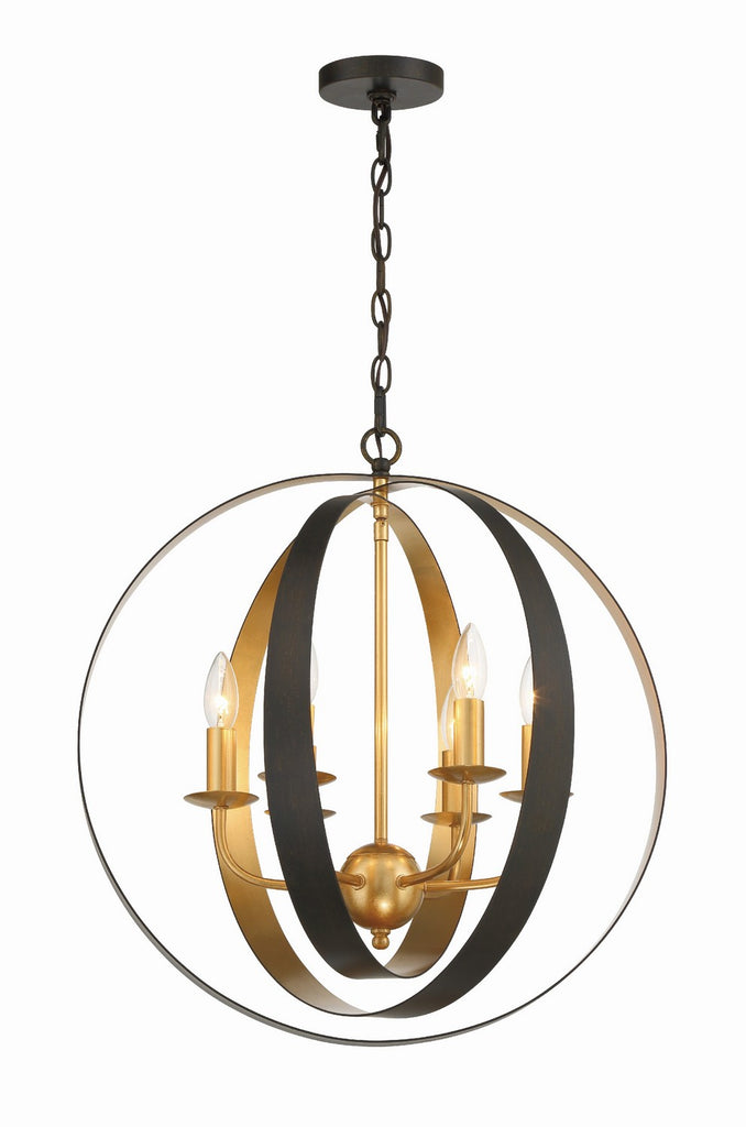 Buy the Luna Six Light Chandelier in English Bronze / Antique Gold by Crystorama ( SKU# 585-EB-GA )